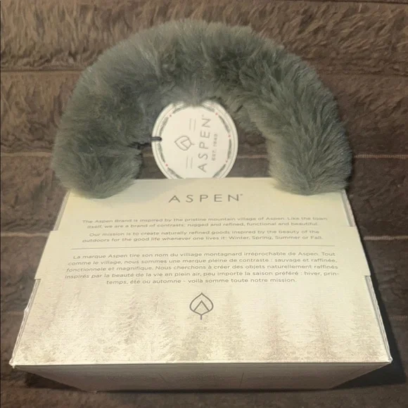 Aspen Gray Faux Fur Earmuffs - Picture 3 of 5